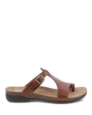 Sandales Dansko Remi Waxy Burnished Femme Marron | FR 254GSO